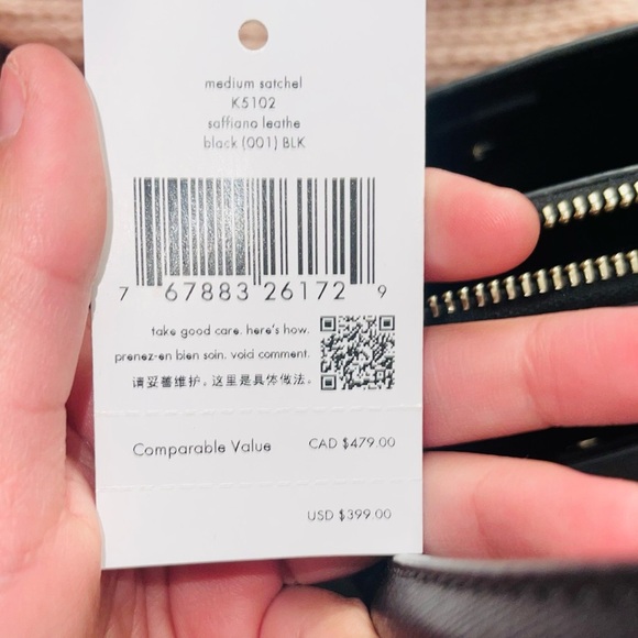 Kate Spade Black Medium Satchel K5102
saffiano leathe black (001) BLK - Picture 10 of 10
